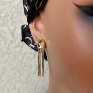 Elegant Gold Tassel Earrings